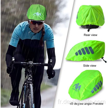 Housse de pluie pour casque de cyclisme imperméable haute visibilité